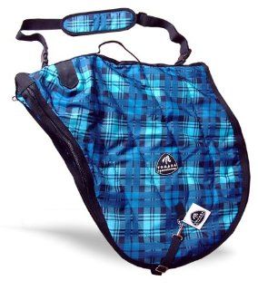 Plaid English Saddle Case Bag  Blue  Horse Saddle Accessories  Sports & Outdoors