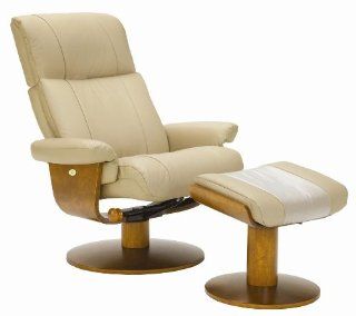 Oslo Collection Norway 39 103 Leather Swivel Recliner with Ottoman, Top Grain   Ergonomic Recliner