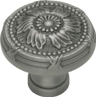 Hickory Hardware Belwith M502 Ribbon And Reed Collection 1 1/4" Cabinet Knob Antique Pewter   Cabinet And Furniture Knobs  