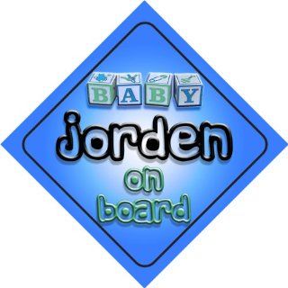 Baby Boy Jorden on board novelty car sign gift / present for new child / newborn baby  Child Safety Car Seat Accessories  Baby