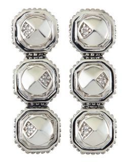 Triple Drop Pav� Diamond Octagon Earrings