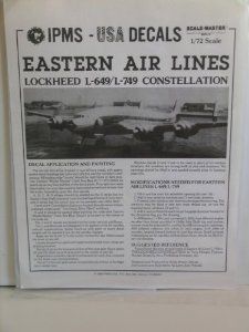 IPMS USA DEcals "Eastern Airlines Lockheed L 649/L 749 Constellation"  Other Products  