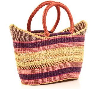 Fair Trade Ghana Bolga African Petal Shopper 14 16" Across   Home Storage Baskets