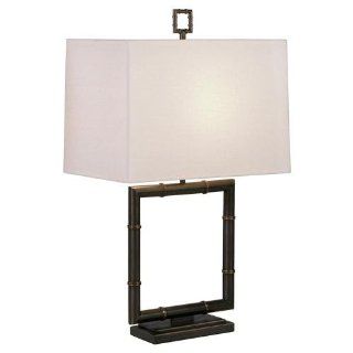 Robert Abbey Z649 Lamps with Off White Linen Shade with Acrylic Diffuser Shades, Deep Patina Bronze Finish   Table Lamps  