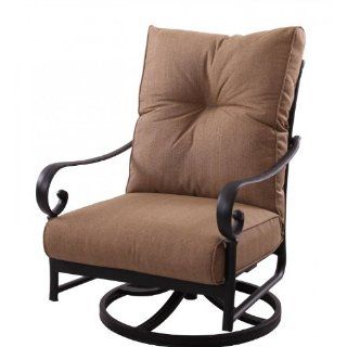 Darlee Santa Anita Cast Aluminum Deep Seating Patio Swivel Rocker Lounge Chair   Antique Bronze  Patio, Lawn & Garden