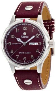 Tutima Grand Classic Automatic 43mm Watch   Bordeax Dial, Bordeaux Calf Leather 628 05 at  Men's Watch store.