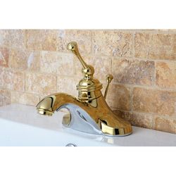 Vintage Polished Brass 4 inch Centerset Metal Bathroom Faucet