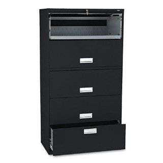 HON 655LL 600 Series 36 Inch Lateral File with 1 Drawer/4 Receding Door Roll Out Shelves, Putty   Storage Cabinets