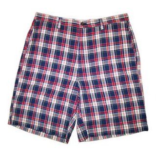 Chaps Mens Shorts 21809R 656 Navy 33 Plaid at  Mens Clothing store
