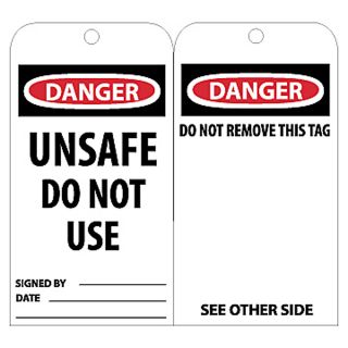 Nmc Tags   Danger   Unsafe Do Not Use Signed By___ Date___ Do Not Remove This Tag See Other Side   White