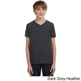Bella Youth Boys Jersey Short sleeve V neck T shirt Grey Size M (10 12)