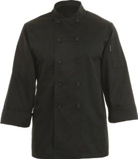 Chef Works BAST Bastille Basic Chef Coat, Black, Medium