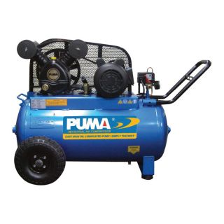 Puma Oil Lube Belt Drive Single Stage Portable Air Compressors   2 HP, 20 