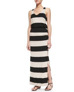 Womens Luna Lake Striped Maxi Dress, Almond/Black   Splendid