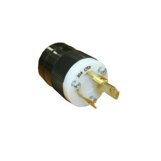 Interpower 88031070 North American NEMA Locking 5 30 Plug, Black/White, 30A Rating, 125VAC Voltage Extension Cords