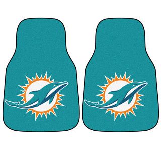 Fanmats Miami Dolphins 2 piece Carpeted Nylon Car Mats