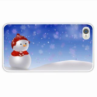 Diy Apple Iphone 4 4S Holidays Snowman Snowdrift Snow Snowflakes Of Hard White Case Cover For Women Cell Phones & Accessories