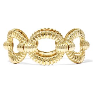MONET JEWELRY Monet Gold Tone, Textured Open Link Stretch Bracelet