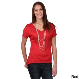 Journee Collection Womens Short sleeve V neck Top