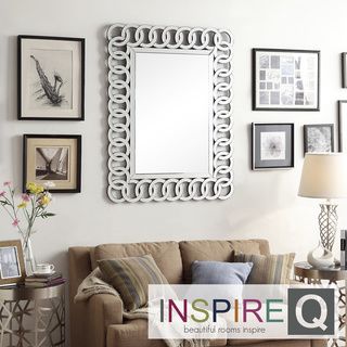 Inspire Q Roscoe Link Frame Rectangular Accent Wall Mirror
