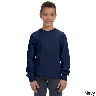 Fruit Of The Loom Fruit Of The Loom Youth Heavy Cotton Hd Long Sleeve T shirt Navy Size L (14 16)