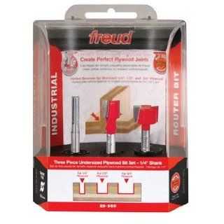 Freud 89 660 Undersized Plywood Router Bit Set 1/4  Inch Shank, 3 Piece   Door And Window Router Bits  