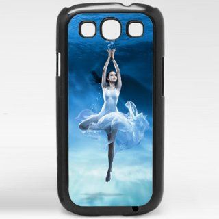 Girl Ballerina Dancing Under Blue Water with Pretty White Dress Phone Case Samsung Galaxy S3 I9300 Case 