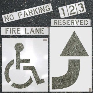 Parking Lot Stencils Large Kit   Handicap, No Parking, Etc.