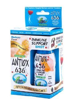 Antiox 636 Immune Support Shot   Blueberry Flavor (2 Pack) 2.5 Fl Oz Each Shot Health & Personal Care
