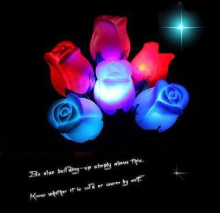 Romantic Colorful Light Rose Bud Rose Buds White Color 30 cm Long   Night Lights  