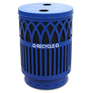 Witt Covington Flat Top Recycling Container   24X34 1/2   Blue