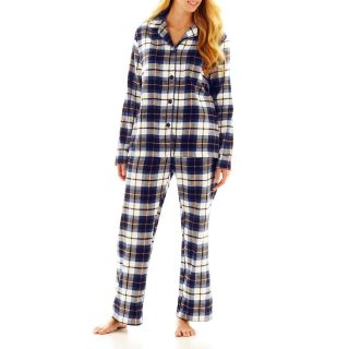 Ambrielle Flannel Pajama Set   Plus, Womens