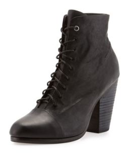 Womens Miles Lace Up Ankle Boot, Black   Rag & Bone