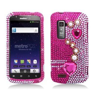 Aimo ZTEN910PCLDI636 Dazzling Diamond Bling Case for ZTE Anthem 4G N910   Retail Packaging   Pearl Pink Cell Phones & Accessories