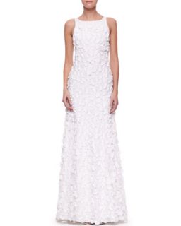 Womens Kiley Floral Applique Cotton Gown, White   Ralph Lauren Collection