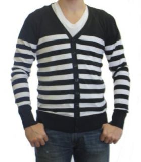 Dinamit Jeans Men's Stripe Botton Front Cardigan Sweater at  Men�s Clothing store
