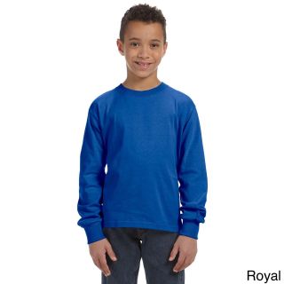 Fruit Of The Loom Fruit Of The Loom Youth Heavy Cotton Hd Long Sleeve T shirt Blue Size L (14 16)