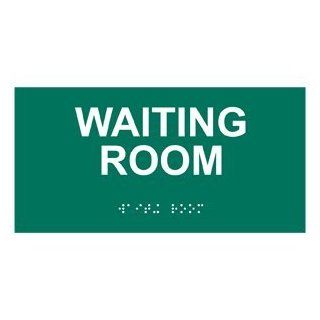 ADA Waiting Room Braille Sign RSME 640 WHTonPNGRN Wayfinding  Business And Store Signs 