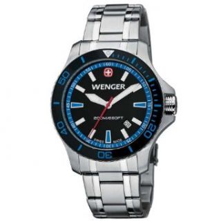 Wenger Sea Force Watch, Black & Blue Dial Black & Blue Bezel Bracelet 641.106 Clothing