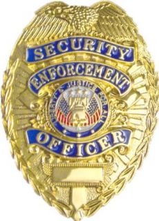 Deluxe Gold Security Enforcement Officer Badge with Full color Seal Clothing