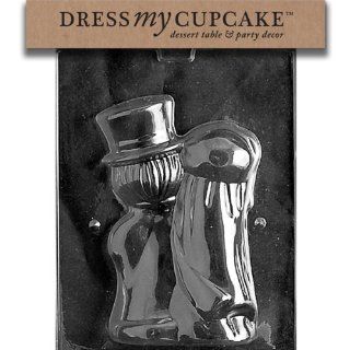 Dress My Cupcake DMCW041BSET Chocolate Candy Mold, Medium Large Bride and Groom/Back, Set of 6 Candy Making Molds Kitchen & Dining