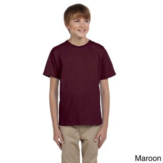 Jerzees Youth Boys Hidensi t Cotton T shirt Brown Size XS (4 6)