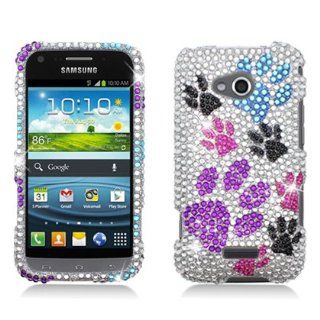 Aimo SAML300PCLDI668 Dazzling Diamond Bling Case for Samsung Galaxy Victory 4G LTE L300   Retail Packaging   Colorful Paws Cell Phones & Accessories