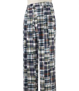 Madras Pants in Pleated front Extended Sizes JoS. A. Bank