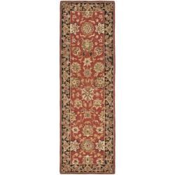 Micro Hand hooked Mirco Kerman Red Wool Runner (26 X 12)