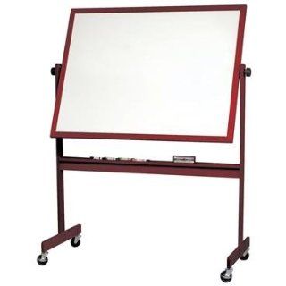MooreCo 668CG HC Deluxe Reversible Dura Rite Markerboard 4'H x 6'W Mahogany Wood Frame With One Side of Natural Cork  Dry Erase Boards 