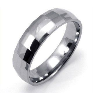 Sven Square Pattern Tungsten Steel Ring Silver Size 10  Sports Electronics And Gadgets  Sports & Outdoors