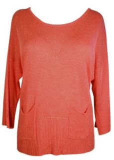 Cupio Sweater Lightweight Coral Open Knit Boxy Top X Large