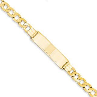 14k Yellow Gold 8in Curb Men's ID Bracelet. Metal Wt  18.84g Jewelry