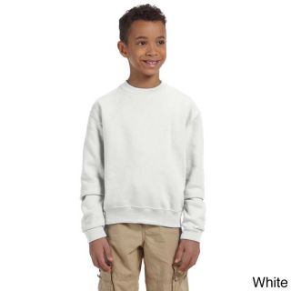 Jerzees Youth 50/50 Nublend Fleece Long Sleeve T shirt White Size XL (18 22)